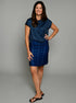 The Relaxed Tee - Blue Shibori / Blue Pinstripe